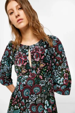 Women'secret Vestido Midi Estampado Volante Hombros -Women'secret Soldes Magasin P 895615801D1