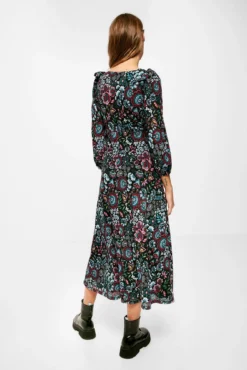 Women'secret Vestido Midi Estampado Volante Hombros -Women'secret Soldes Magasin P 895615801D2